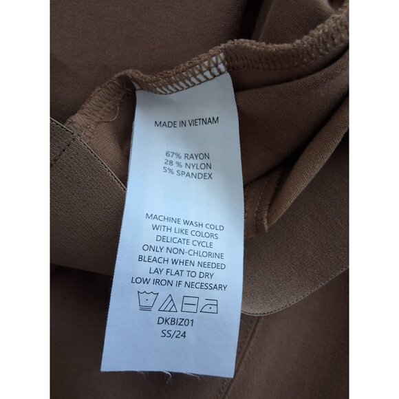 Quince Ultra-Stretch Ponte Pintuck Ankle Pants Womens Sz M Roasted Pecan - Picture 10 of 10